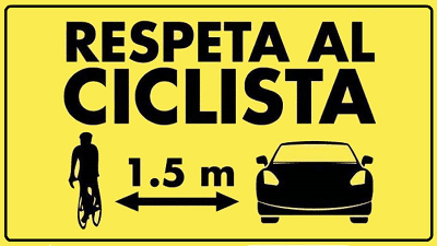 Distancia mínima de seguridad con ciclistas